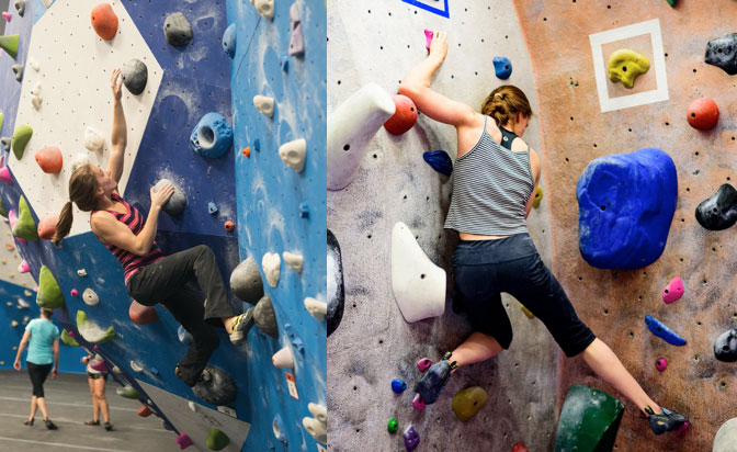 Aleksandra Dagunts demonstrating "turn in" climbing