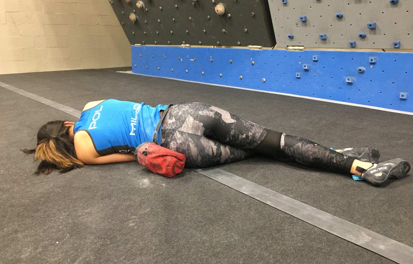 Exhausted climber